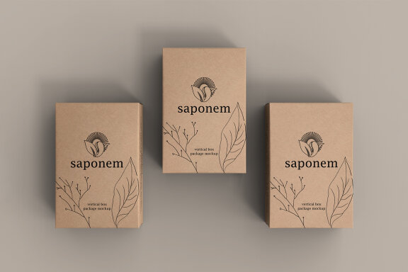 Vertical Paper Soap Box Packaging Mockup