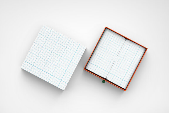Square Paper Gift Box PSD Mockup