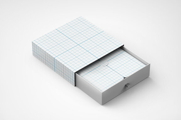 Square Paper Gift Box PSD Mockup