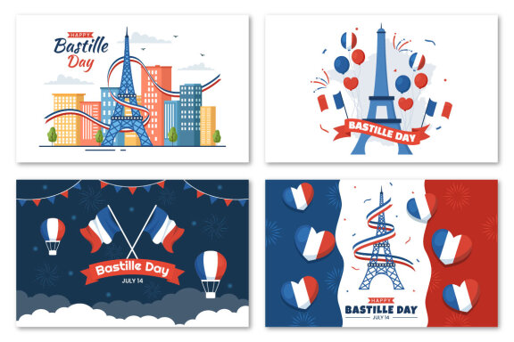 16 Happy Bastille Day Illustration