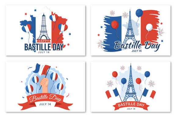 16 Happy Bastille Day Illustration