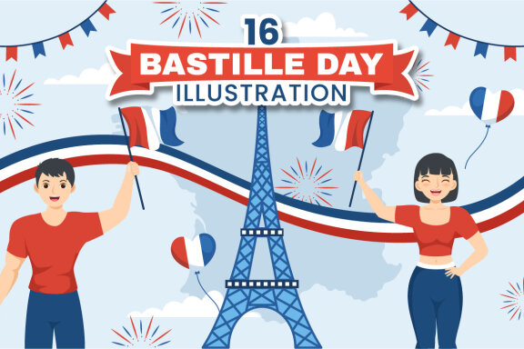 16 Happy Bastille Day Illustration