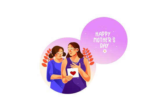 Mother and Her Teenage Daughter on Mother's Day