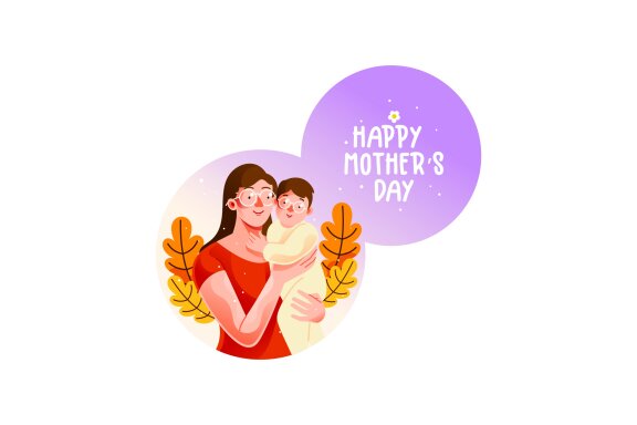 Mother Holding a Toddler on Mother's Day