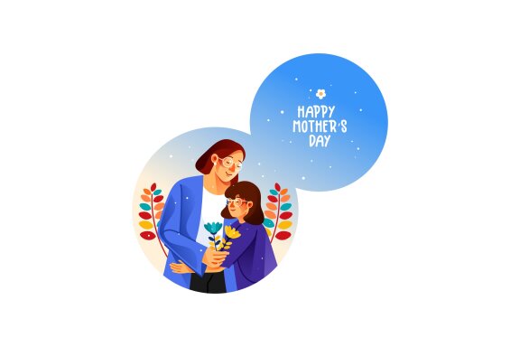 Mother Hugging her Daughter on Mother's Day