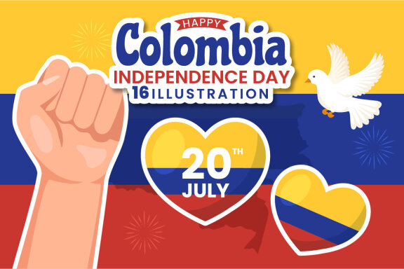 16 Colombia Independence Day Illustration