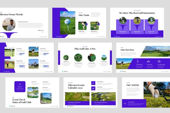 Olievura Golf Club & Sport Google Slides Template