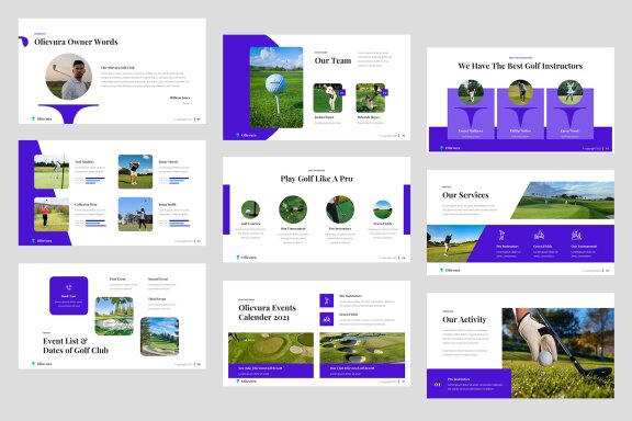 Olievura Golf Club & Sport PowerPoint Template