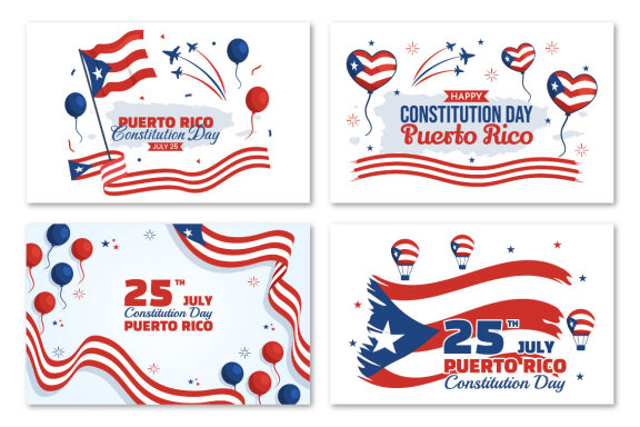 12 Happy Puerto Rico Constitution Day Illustration