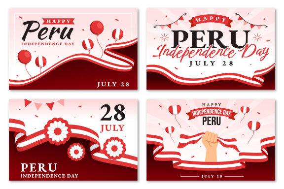 20 Peru Independence Day Illustration