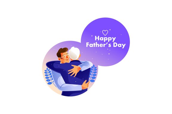 Father and Son Hugging on Father's Day