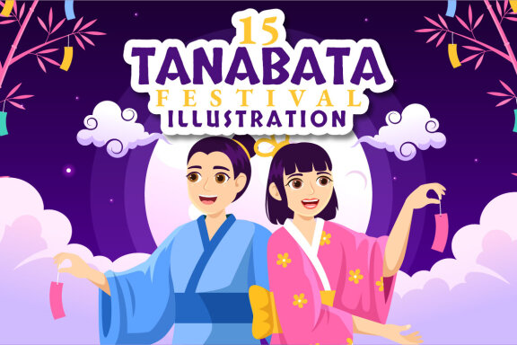 15 Tanabata Festival Vector Illustration