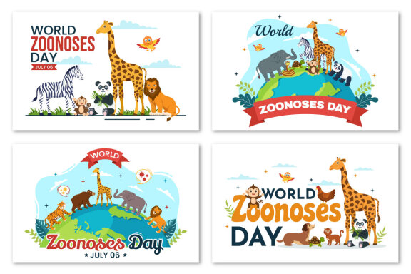 11 World Zoonoses Day Vector Illustration