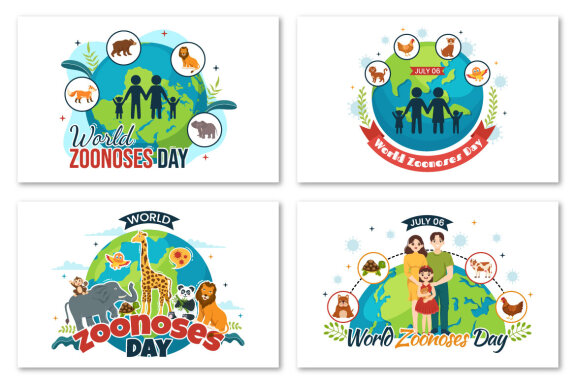 11 World Zoonoses Day Vector Illustration