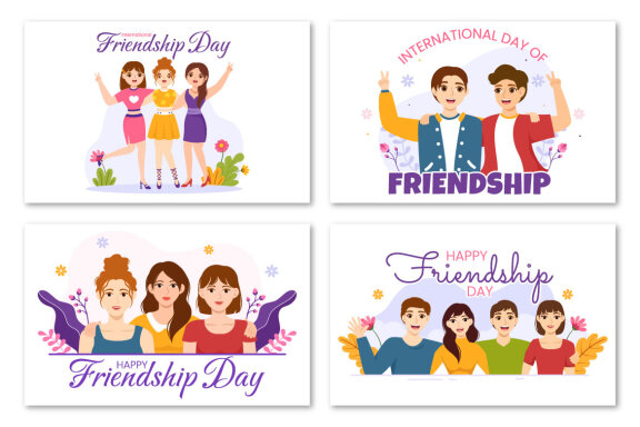 14 Happy Friendship Day FREE Illustrations