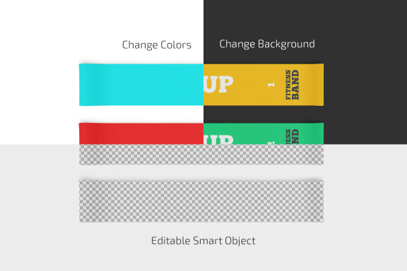 Fitness Resistance Bands Mockup Set