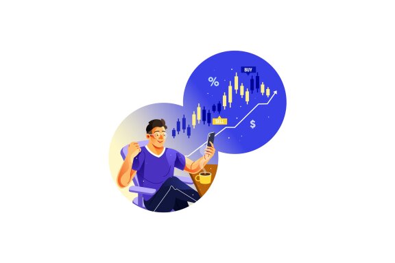 Trading Stock with Smartphone - Free Illustration