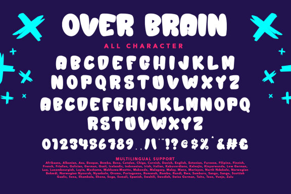 Over Brain Graffiti Display Font