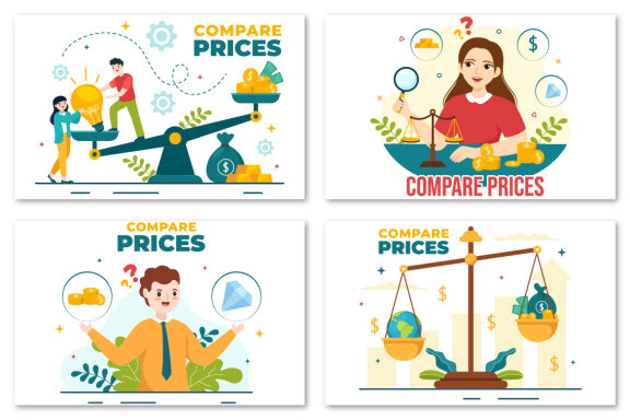 10 Compare Prices Economy Illustration