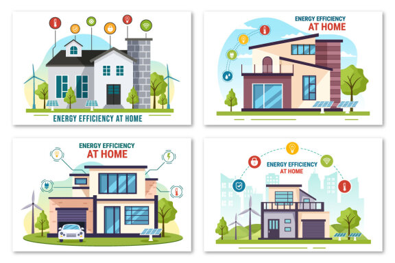 12 Energy Efficient at Home Illustration
