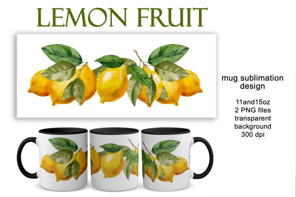 Sublimation Bundle - design with yellow lemons