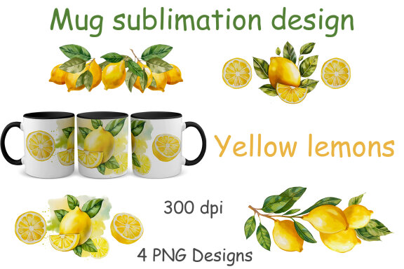 Sublimation Bundle - design with yellow lemons