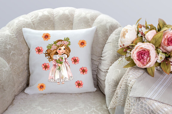 Watercolor Cute Princess Clipart Bundle