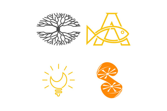 Root A fish lamp S orange - Free Logo Shapes