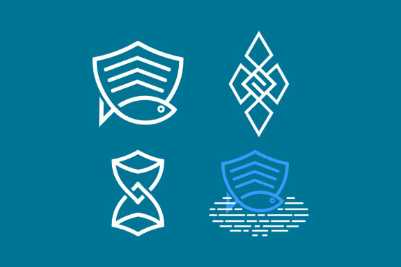 2 fish security hourglass - Free Logo Shapes