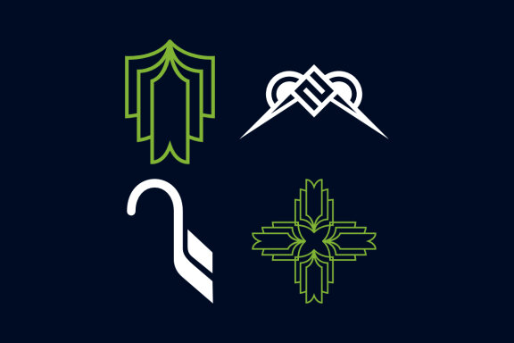 Book 2 owl swan cross ornament - Free Logo Shapes