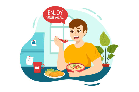 15 Enjoy Your Meal Vector Illustration