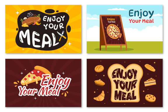 15 Enjoy Your Meal Vector Illustration
