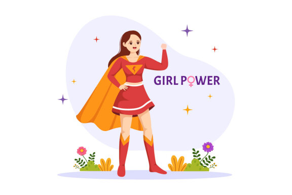 11 Girl Power Vector Illustration