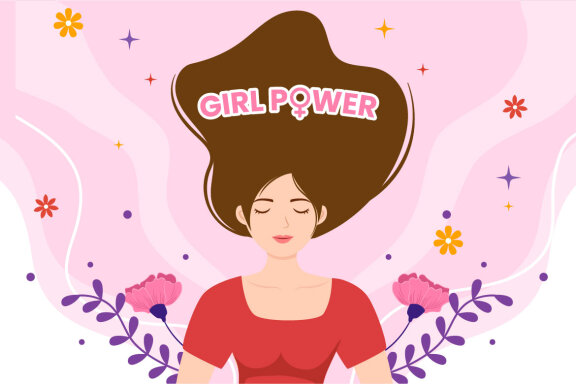 11 Girl Power Vector Illustration