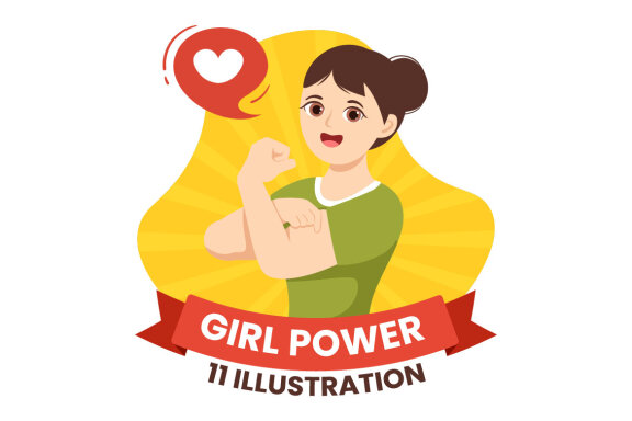 11 Girl Power Vector Illustration