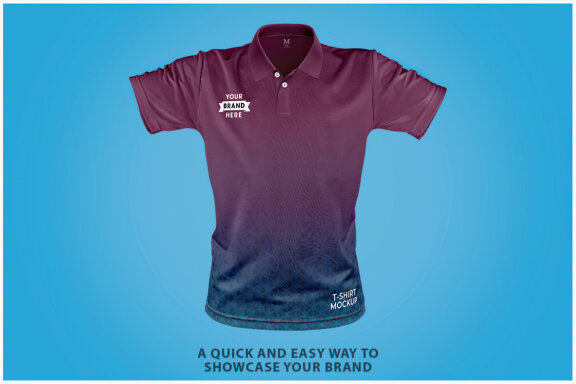 Polo T-Shirt Mockup Front View