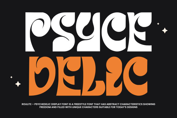 Roulite Psychedelic Display Typeface Font
