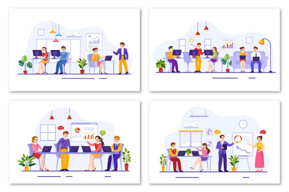15 Coworking Business FREE Illustrations