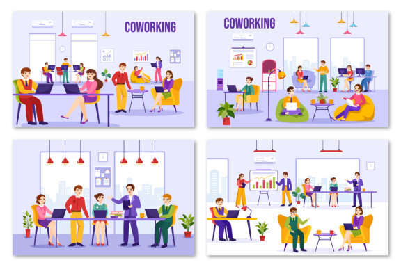 15 Coworking Business FREE Illustrations