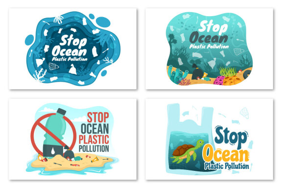14 Stop Ocean Plastic Pollution Illustration