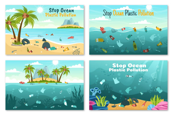 14 Stop Ocean Plastic Pollution Illustration