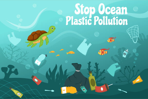 14 Stop Ocean Plastic Pollution Illustration
