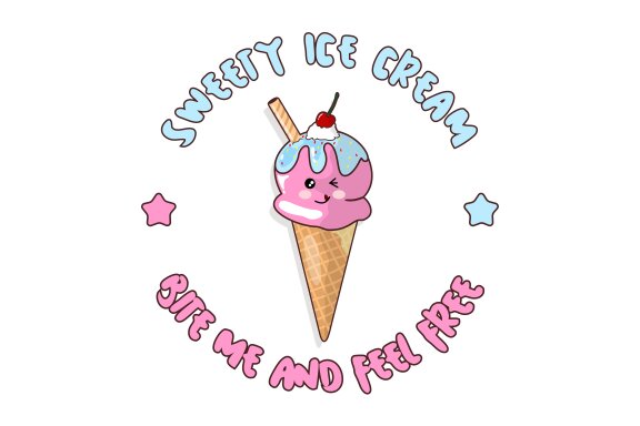 Cute Ice Cream Vector With Ekspression