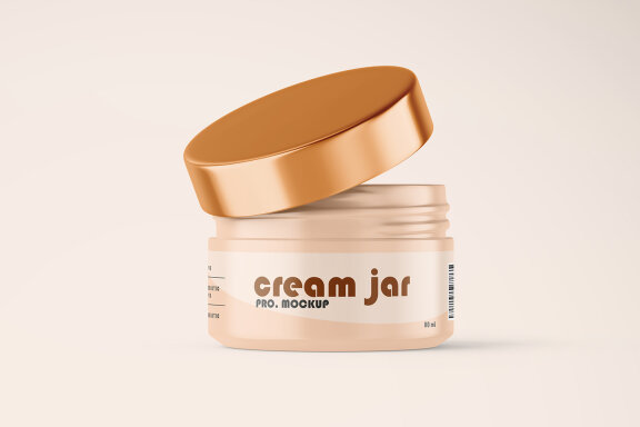 Matte Cream Jar Mockup With Metallic Lid Sun Cream Cosmetic Product