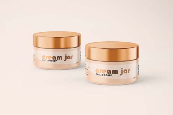Matte Cream Jar Mockup With Metallic Lid Sun Cream Cosmetic Product
