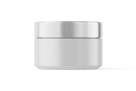 Matte Cream Jar Mockup With Metallic Lid Sun Cream Cosmetic Product