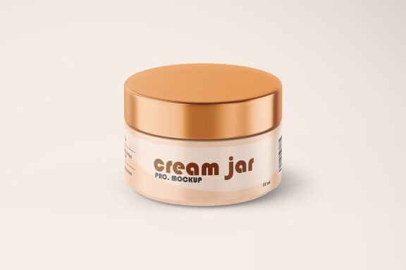 Matte Cream Jar Mockup With Metallic Lid Sun Cream Cosmetic Product