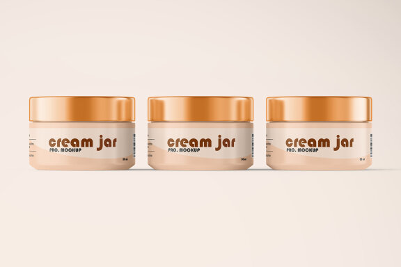 Matte Cream Jar Mockup With Metallic Lid Sun Cream Cosmetic Product