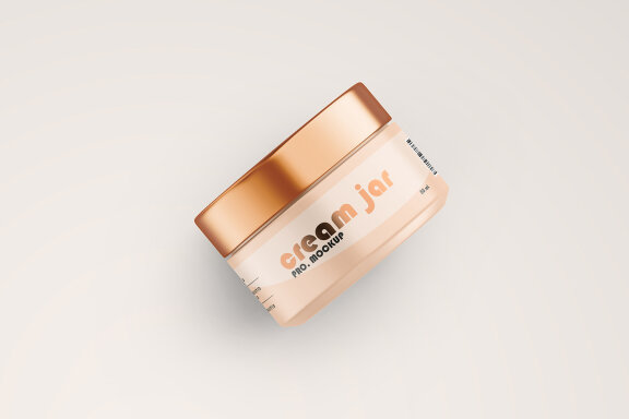 Matte Cream Jar Mockup With Metallic Lid Sun Cream Cosmetic Product
