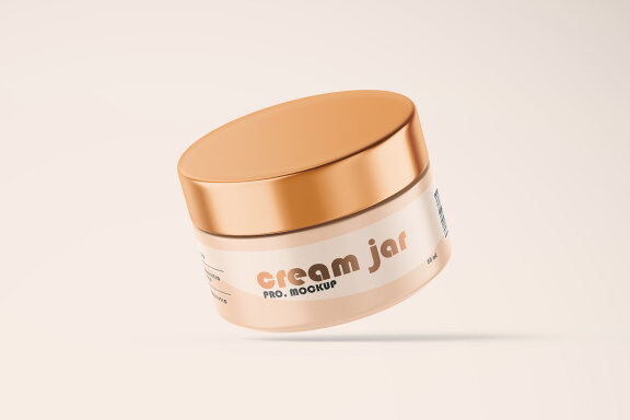 Matte Cream Jar Mockup With Metallic Lid Sun Cream Cosmetic Product